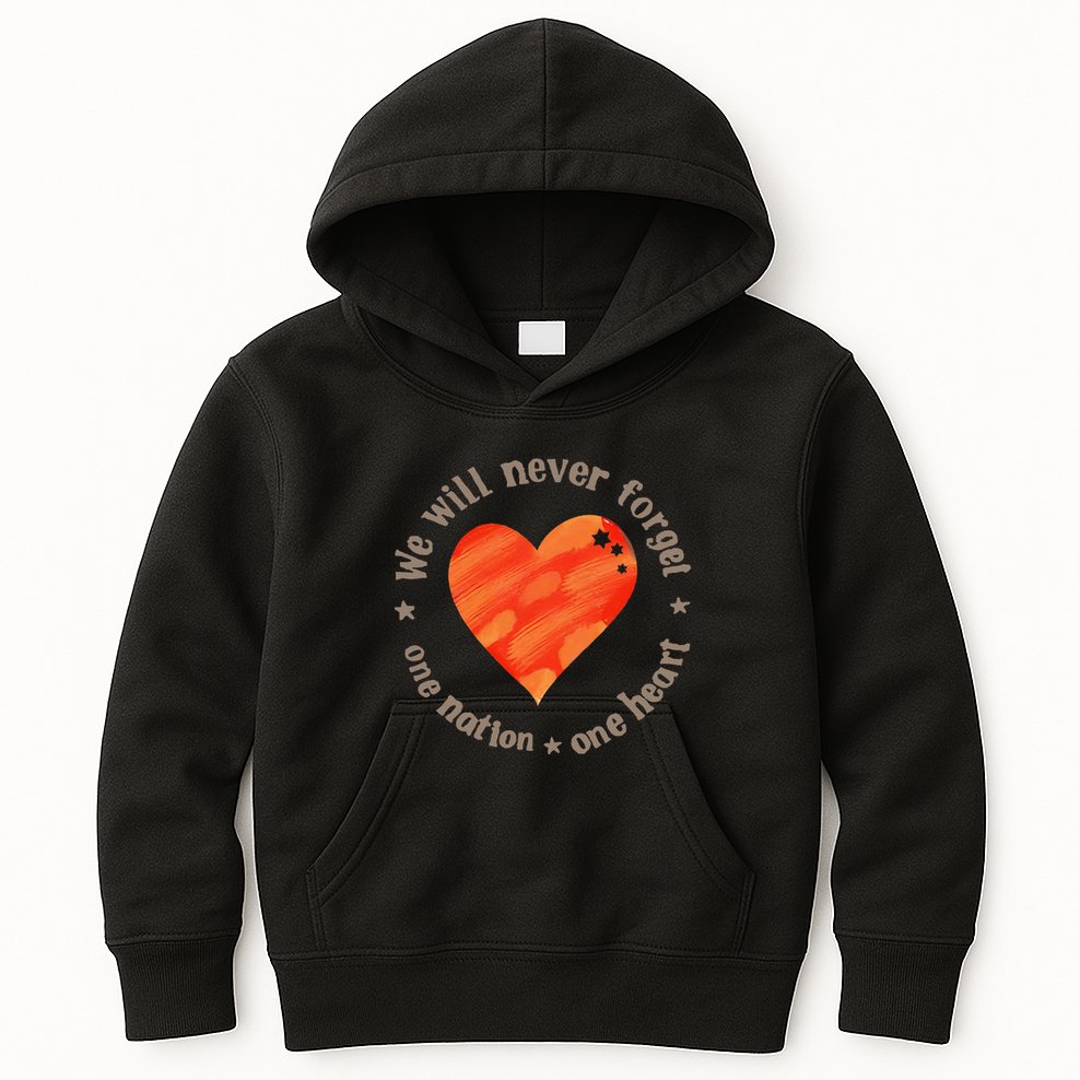 We Will Never Forget One Nation One Heart Bibas Family Kids Hoodie