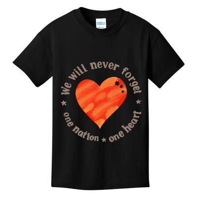 We Will Never Forget One Nation One Heart Bibas Family Kids T-Shirt