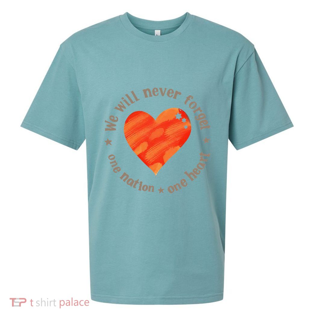 We Will Never Forget One Nation One Heart Bibas Family Sueded Cloud Jersey T-Shirt