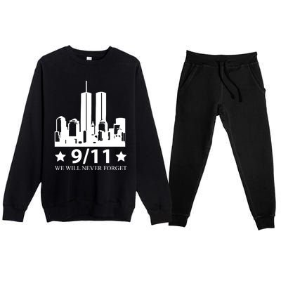 We Will Never Forget Great Gift Premium Crewneck Sweatsuit Set