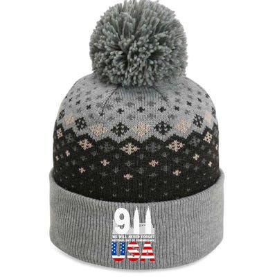 We Will Never Forget National Day Of Remembrance Patriot 911 Gift The Baniff Cuffed Pom Beanie