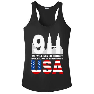 We Will Never Forget National Day Of Remembrance Patriot 911 Gift Ladies PosiCharge Competitor Racerback Tank