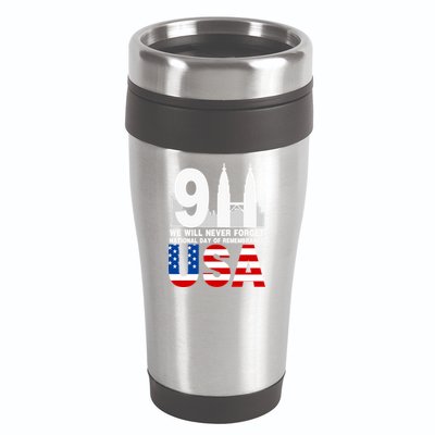 We Will Never Forget National Day Of Remembrance Patriot 911 Gift 16oz Travel Tumbler