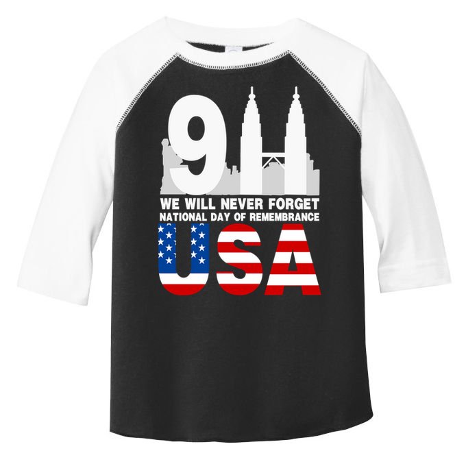 We Will Never Forget National Day Of Remembrance Patriot 911 Gift Toddler Fine Jersey T-Shirt