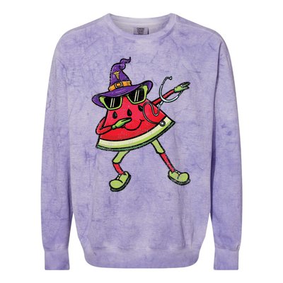 Watermelon Witch Nurse Vintage Great Gift Colorblast Crewneck Sweatshirt