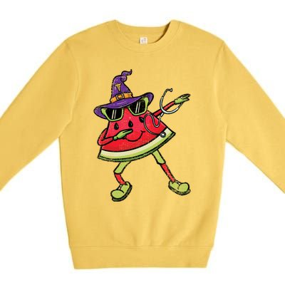 Watermelon Witch Nurse Vintage Great Gift Premium Crewneck Sweatshirt