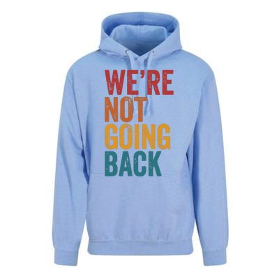 Women Were Not Going Back Slogan Vintage Distressed Unisex Surf Hoodie