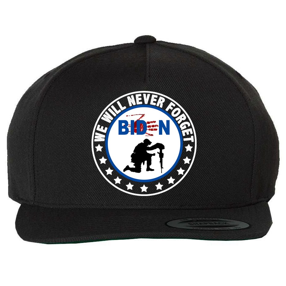 We Will Never Forget American 13 Fallen Heroes Anti Biden Wool Snapback Cap