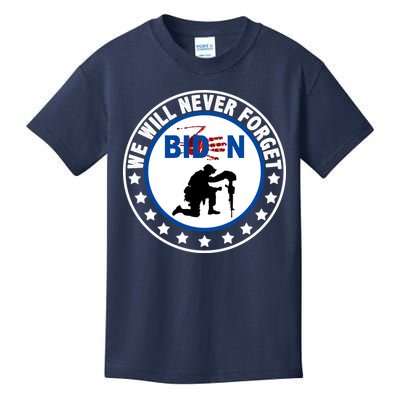 We Will Never Forget American 13 Fallen Heroes Anti Biden Kids T-Shirt
