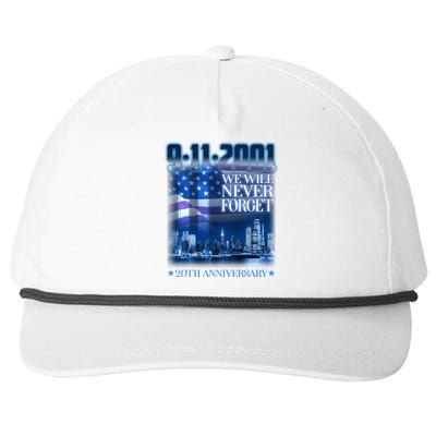 We Will Never Forget 9112021 20th Anniversary Snapback Five-Panel Rope Hat