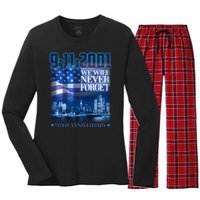 We Will Never Forget 9112021 20th Anniversary Women's Long Sleeve Flannel Pajama Set 