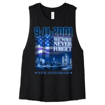 We Will Never Forget 9112021 20th Anniversary Women's Racerback Cropped Tank