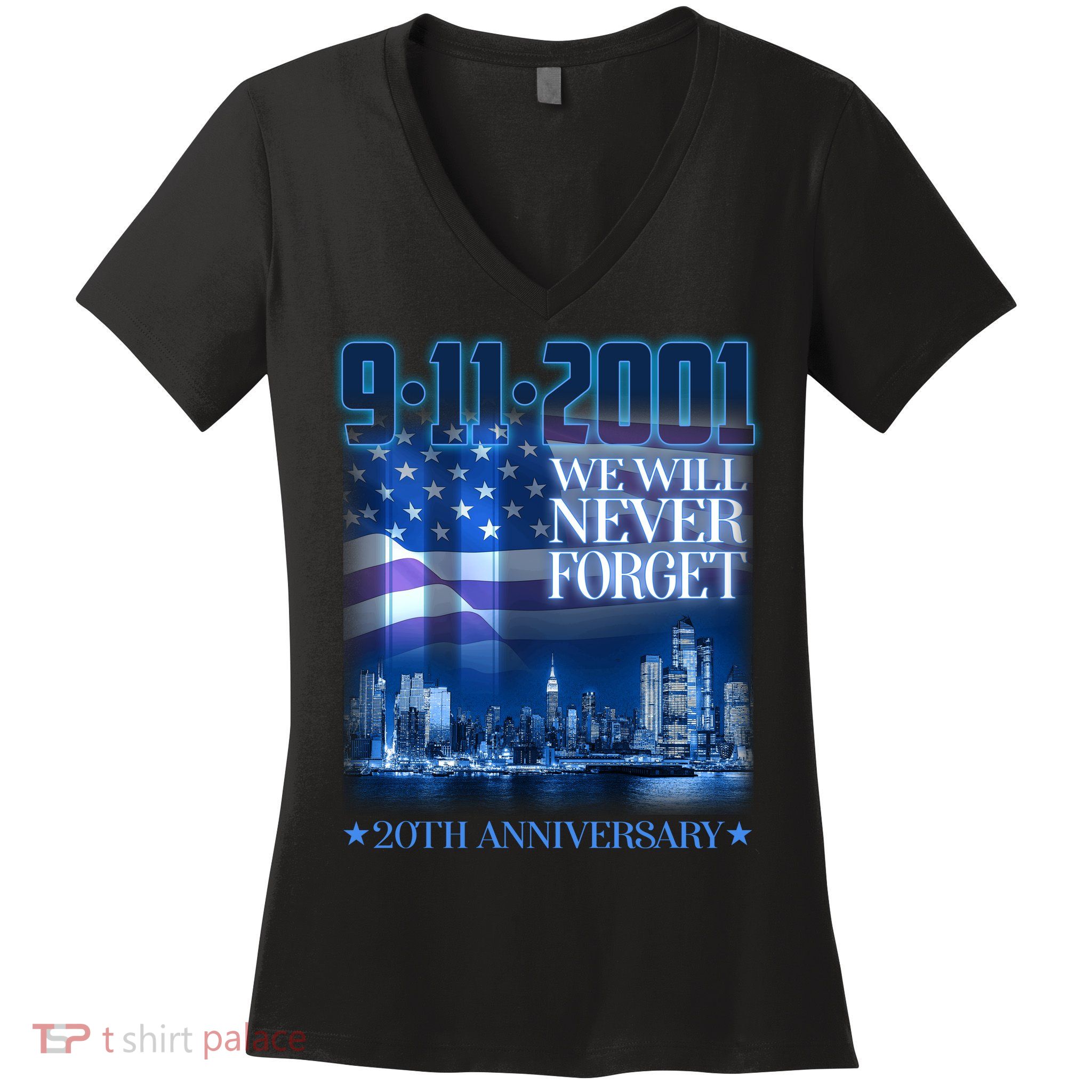 We Will Never Forget 9112021 20th Anniversary Women's V-Neck T-Shirt