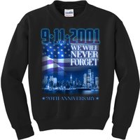 We Will Never Forget 9112021 20th Anniversary Kids Sweatshirt