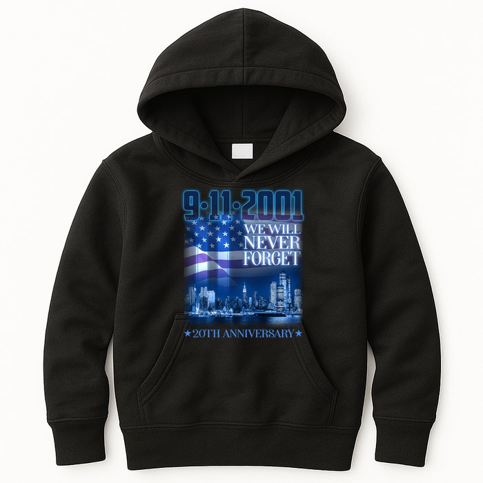 We Will Never Forget 9112021 20th Anniversary Kids Hoodie