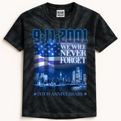 We Will Never Forget 9112021 20th Anniversary Kids Tie-Dye T-Shirt