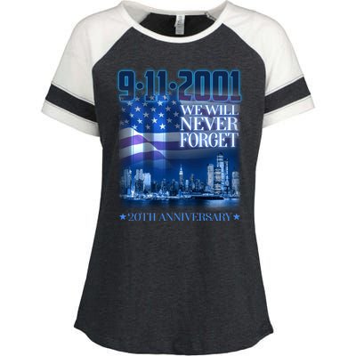 We Will Never Forget 9112021 20th Anniversary Enza Ladies Jersey Colorblock Tee