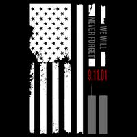 We Will Never Forget 9.11.01 USA Flag Cooling Performance Crew T-Shirt