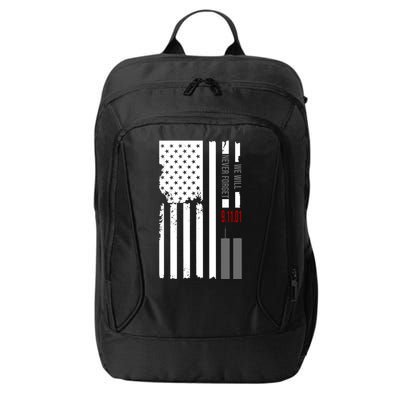 We Will Never Forget 9.11.01 USA Flag City Backpack