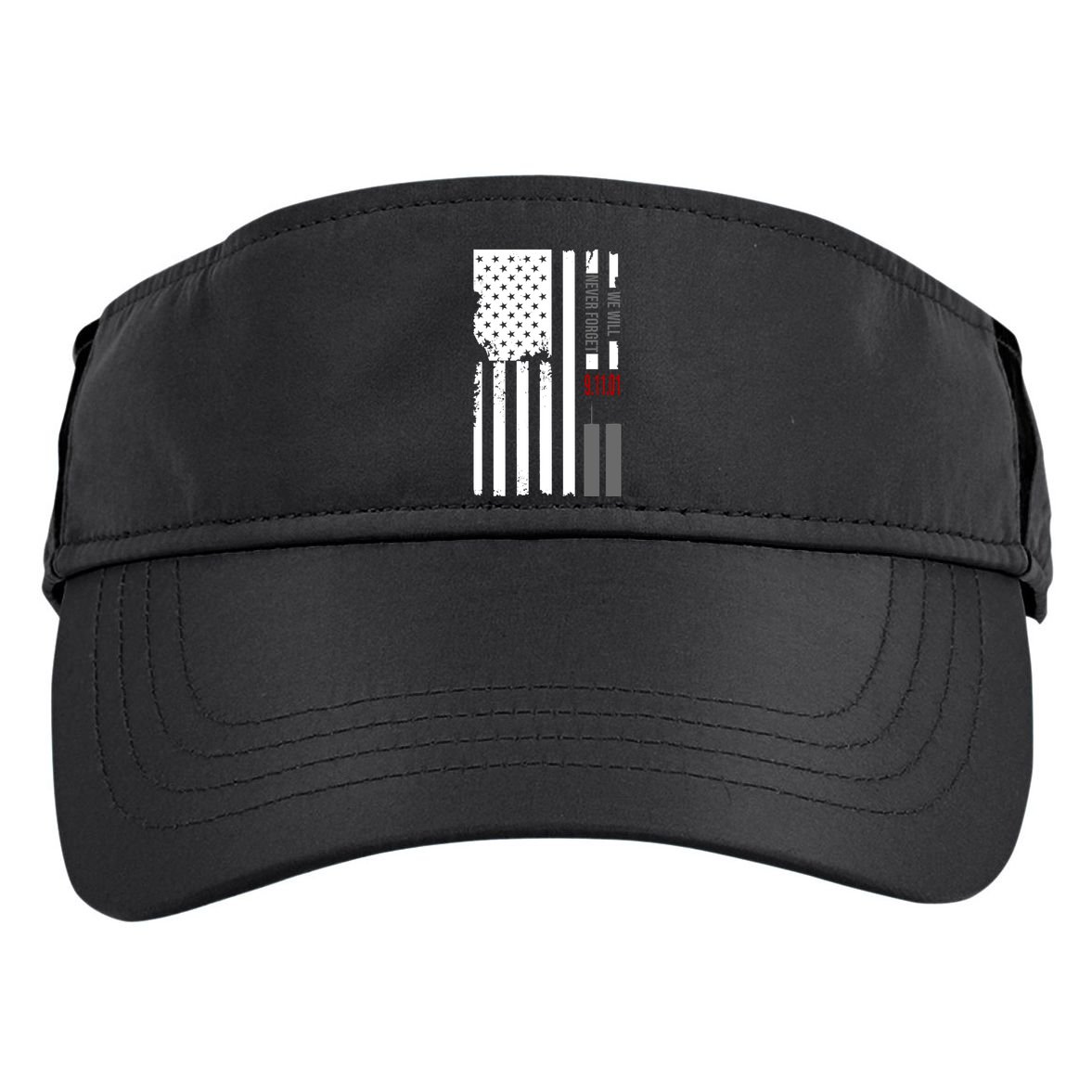 We Will Never Forget 9.11.01 USA Flag Adult Drive Performance Visor