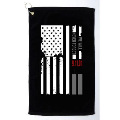 We Will Never Forget 9.11.01 USA Flag Golf Towel