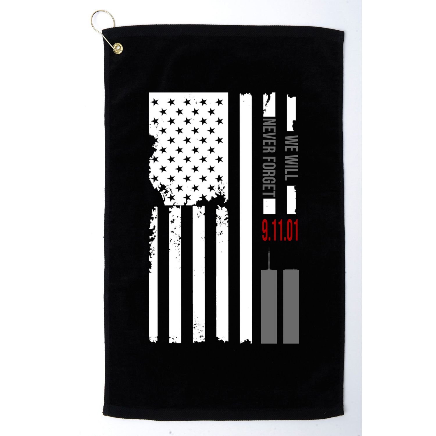 We Will Never Forget 9.11.01 USA Flag Golf Towel