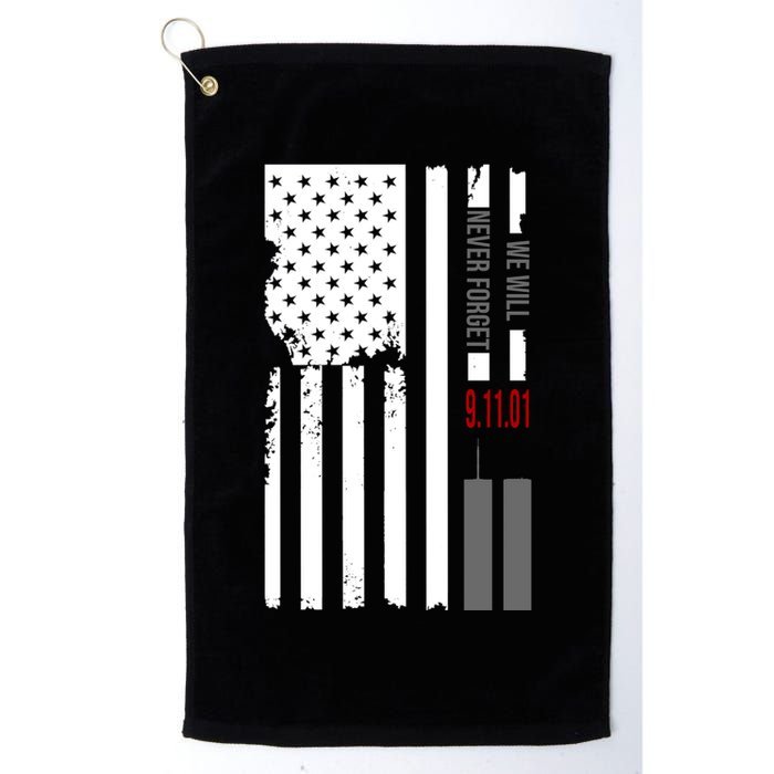 We Will Never Forget 9.11.01 USA Flag Golf Towel