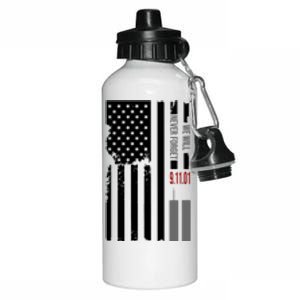 We Will Never Forget 9.11.01 USA Flag Aluminum Water Bottle