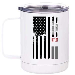 We Will Never Forget 9.11.01 USA Flag 12 oz Stainless Steel Tumbler Cup