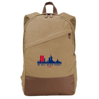 We Will Never Forget 09.11.01 September 11th 2001 Cotton Canvas Backpack