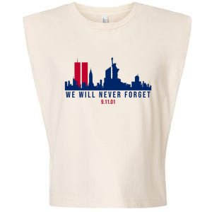 We Will Never Forget 09.11.01 September 11th 2001 Garment-Dyed Women's Muscle Tee