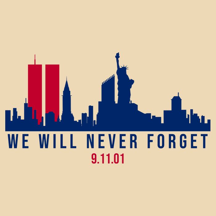We Will Never Forget 09.11.01 September 11th 2001 Drawstring Bag