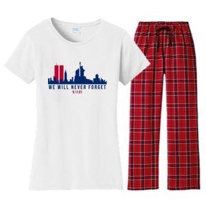 We Will Never Forget 09.11.01 September 11th 2001 Women's Flannel Pajama Set