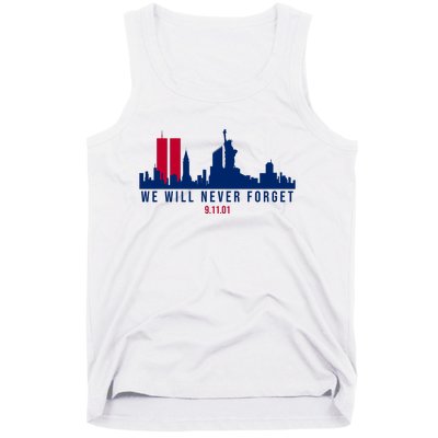 We Will Never Forget 09.11.01 September 11th 2001 Tank Top