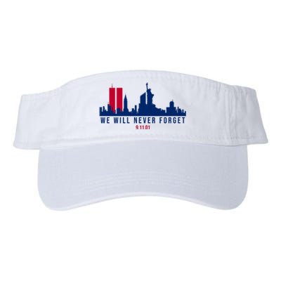 We Will Never Forget 09.11.01 September 11th 2001 Valucap Bio-Washed Visor