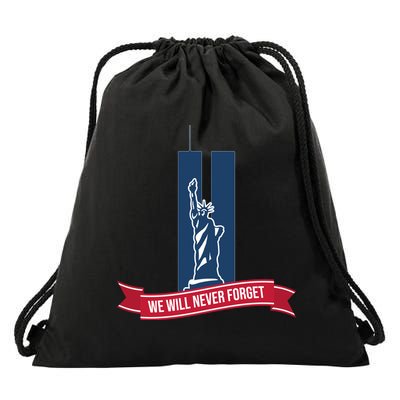 We Will Never Forget 09.11.01 Statue Of Liberty Drawstring Bag