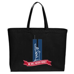 We Will Never Forget 09.11.01 Statue Of Liberty Cotton Canvas Jumbo Tote