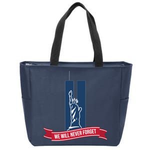 We Will Never Forget 09.11.01 Statue Of Liberty Zip Tote Bag