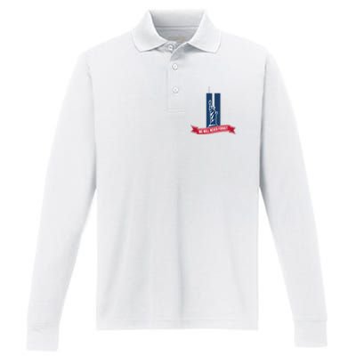 We Will Never Forget 09.11.01 Statue Of Liberty Performance Long Sleeve Polo