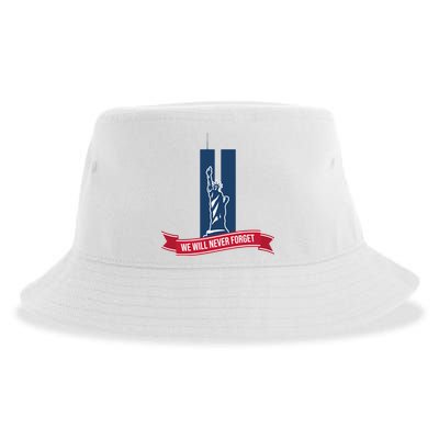 We Will Never Forget 09.11.01 Statue Of Liberty Sustainable Bucket Hat
