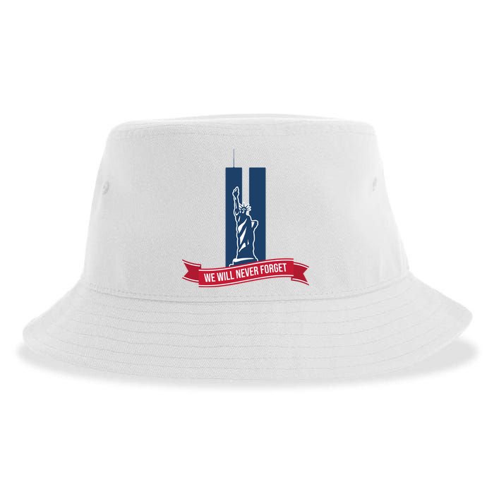 We Will Never Forget 09.11.01 Statue Of Liberty Sustainable Bucket Hat