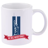 We Will Never Forget 09.11.01 Statue Of Liberty 11oz C Handle Ceramic Mug