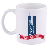 We Will Never Forget 09.11.01 Statue Of Liberty 11oz C Handle Ceramic Mug