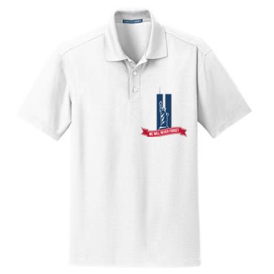 We Will Never Forget 09.11.01 Statue Of Liberty Dry Zone Grid Polo