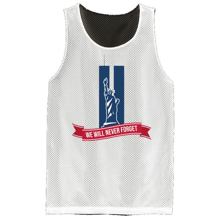 We Will Never Forget 09.11.01 Statue Of Liberty Mesh Reversible Basketball Jersey Tank