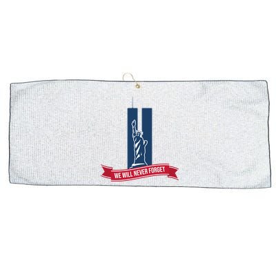 We Will Never Forget 09.11.01 Statue Of Liberty Large Microfiber Waffle Golf Towel