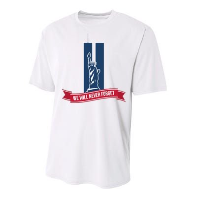 We Will Never Forget 09.11.01 Statue Of Liberty Performance Sprint T-Shirt