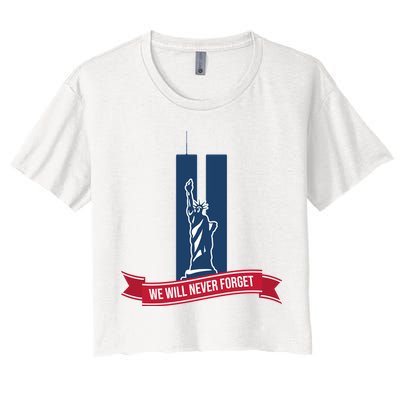 We Will Never Forget 09.11.01 Statue Of Liberty Crop Top