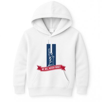 We Will Never Forget 09.11.01 Statue Of Liberty Kids Hoodie