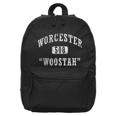 Worcester Woostah Nickname 508 Vintage Area Code 16 in Basic Backpack